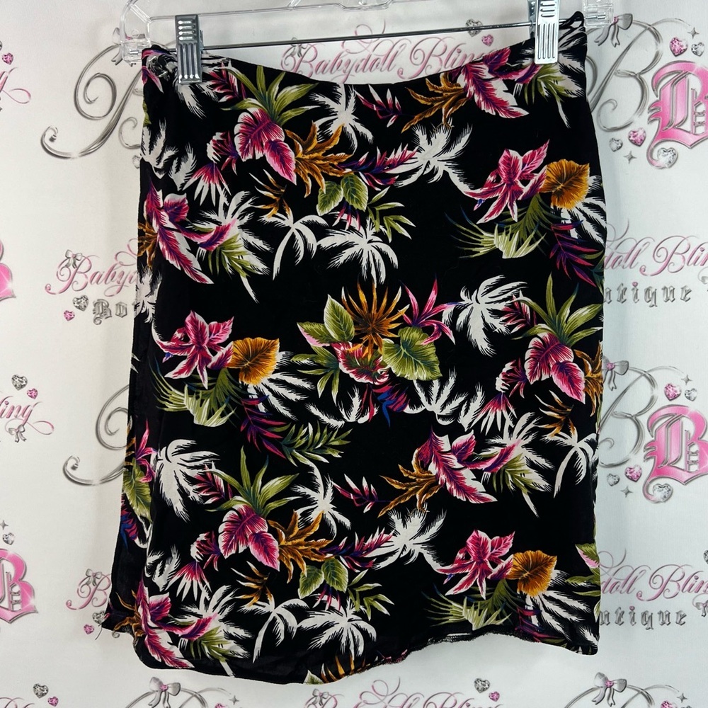24 colours skirt wrap flowers multicolor flowy leafs Tropical Floral Mini Skirt